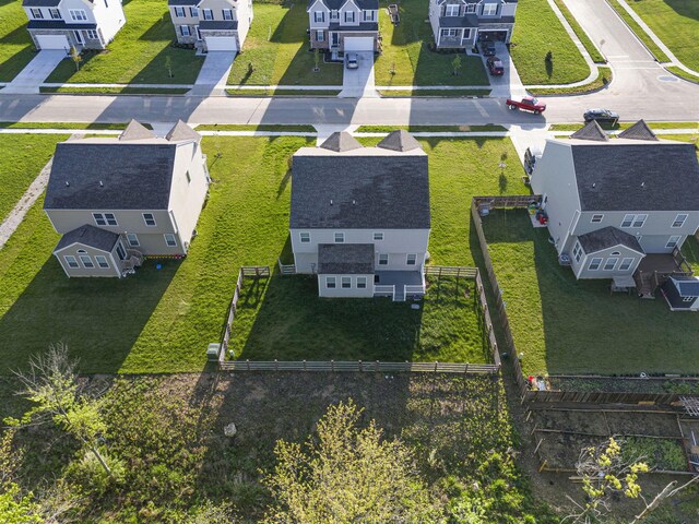 aerial view featuring a residential view