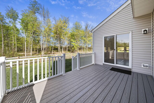 deck with a lawn