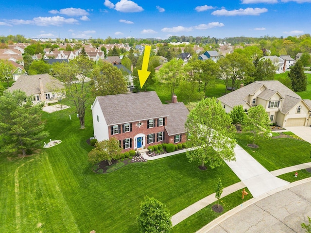 birds eye view of property featuring a residential view