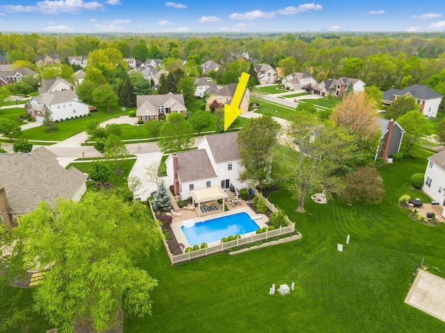 bird's eye view featuring a residential view