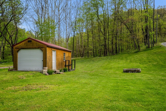 24796 E Fork Rd, Laurelville, OH 43135 - view of yard featuring an outbuilding and a forest view