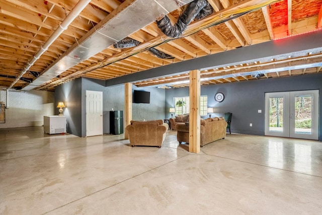 24796 E Fork Rd, Laurelville, OH 43135 - below grade area featuring french doors and a healthy amount of sunlight