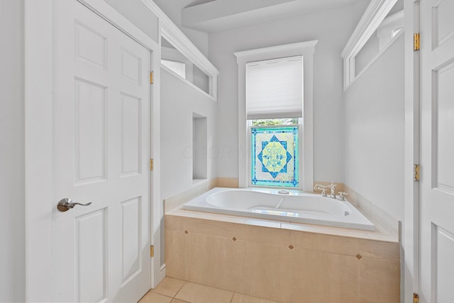 884 Neil Ave, Columbus, OH 43215 - full bath with a garden tub and tile patterned floors