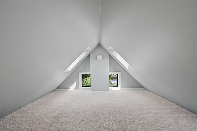 884 Neil Ave, Columbus, OH 43215 - additional living space with a skylight, lofted ceiling, and carpet flooring