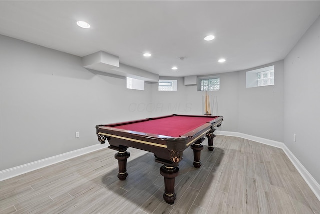 884 Neil Ave, Columbus, OH 43215 - rec room with wood finished floors, recessed lighting, and billiards table