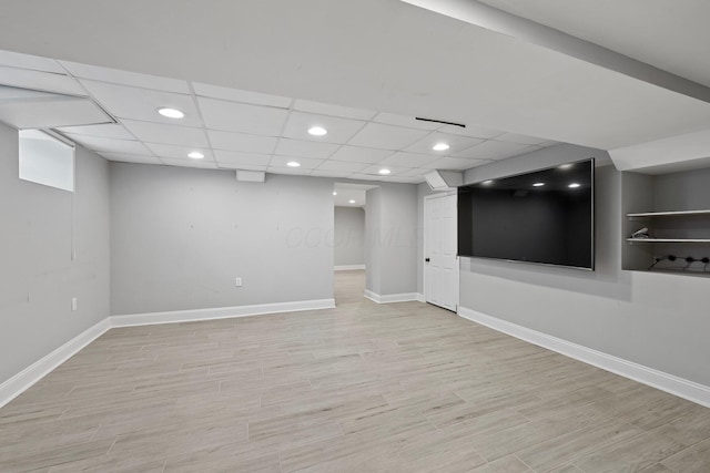 884 Neil Ave, Columbus, OH 43215 - finished basement with light wood-style floors and recessed lighting