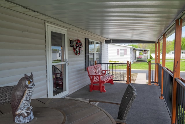 view of patio / terrace with a porch