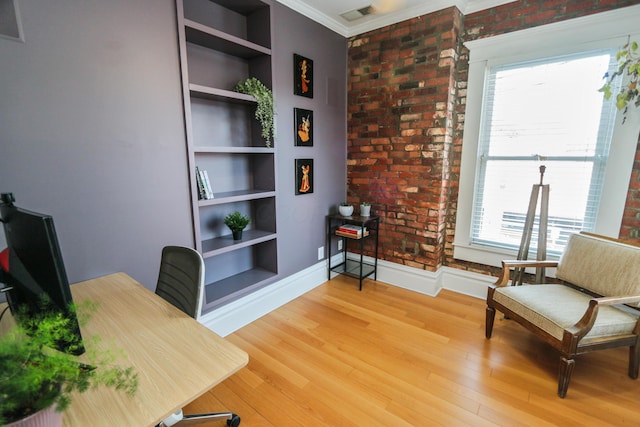 200 Thurman Ave, Columbus, OH 43206 - office space featuring crown molding, wood finished floors, and built in shelves