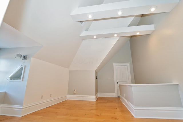 200 Thurman Ave, Columbus, OH 43206 - additional living space featuring light wood-type flooring, recessed lighting, baseboards, and vaulted ceiling