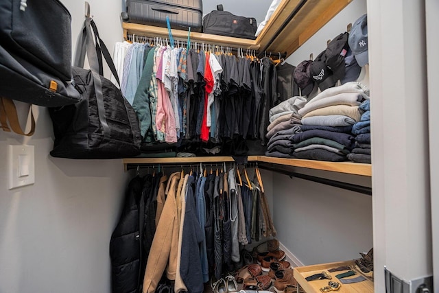 view of walk in closet