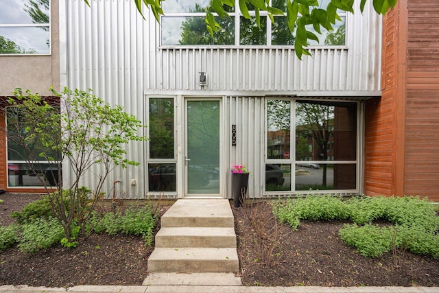entrance to property with board and batten siding