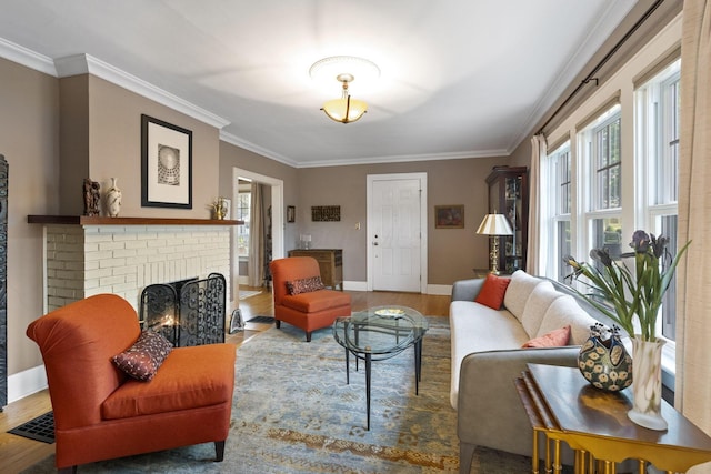 47 Richards Rd, Columbus, OH 43214 - living area with ornamental molding, a wealth of natural light, and wood finished floors