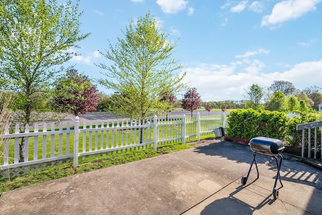 view of patio / terrace featuring fence private yard and area for grilling