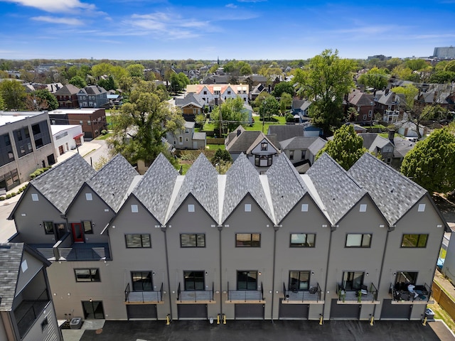 drone / aerial view with a residential view