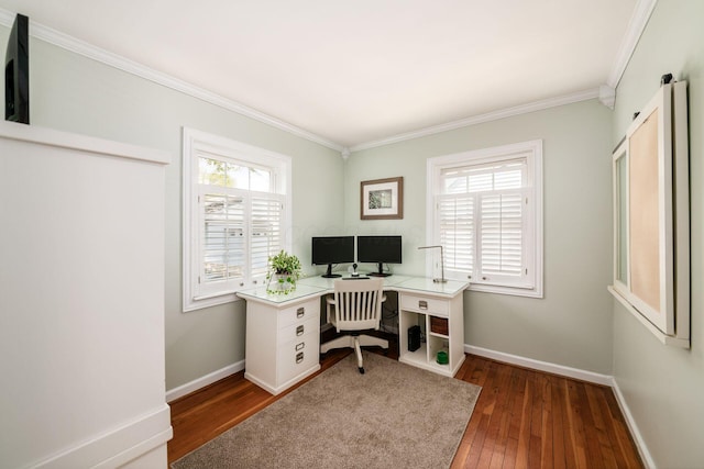 439 Chatham Rd, Columbus, OH 43214 - office space with hardwood / wood-style floors, baseboards, and ornamental molding