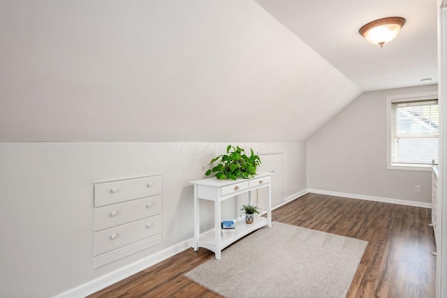 439 Chatham Rd, Columbus, OH 43214 - additional living space with baseboards, wood finished floors, and lofted ceiling