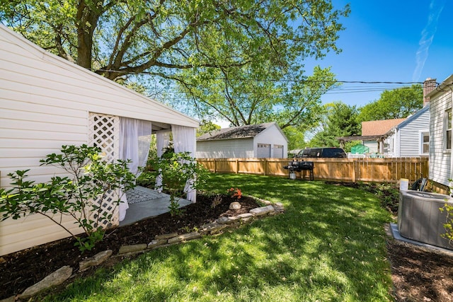 439 Chatham Rd, Columbus, OH 43214 - view of yard with central AC unit and a fenced backyard