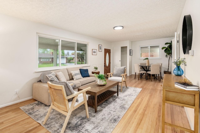 2583 Kingston Ave, Grove City, OH 43123 - living room with plenty of natural light, light wood-type flooring, and a textured ceiling