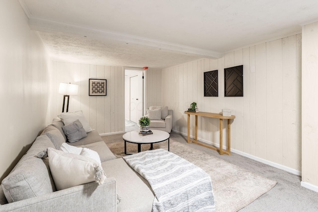 2583 Kingston Ave, Grove City, OH 43123 - living area featuring baseboards, wood walls, and carpet