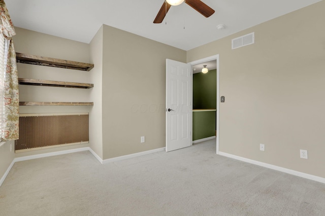 347 Wyncroft Ct, Pataskala, OH 43062 - unfurnished bedroom with carpet floors, baseboards, visible vents, and ceiling fan