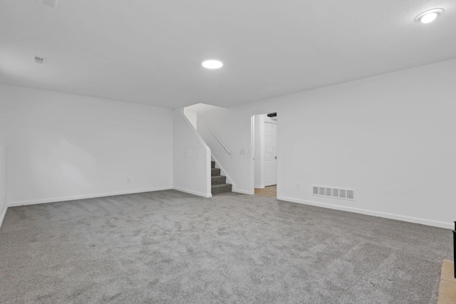 1889 Wolverine Dr, Sugar Grove, OH 43155 - unfurnished room with stairs, carpet flooring, and recessed lighting