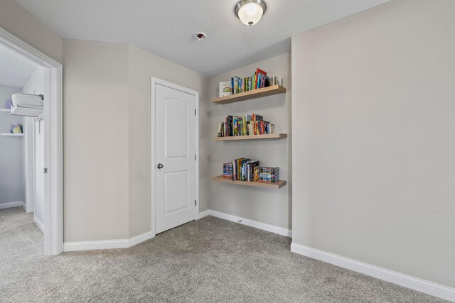 interior space featuring carpet floors and baseboards