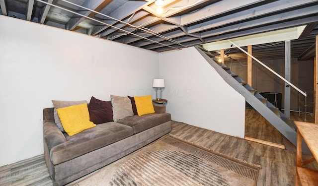 4589 Annhurst Rd, Columbus, OH 43228 - living room with wood finished floors and stairs