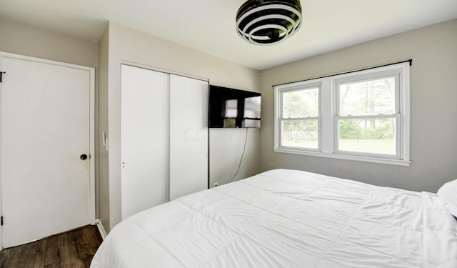 4589 Annhurst Rd, Columbus, OH 43228 - bedroom with dark wood-style flooring and a closet