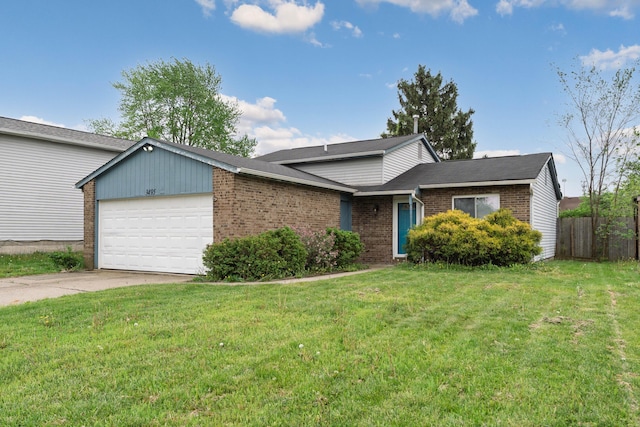 view of front of property with brick siding, an attached garage, and driveway