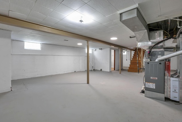 below grade area with stairway