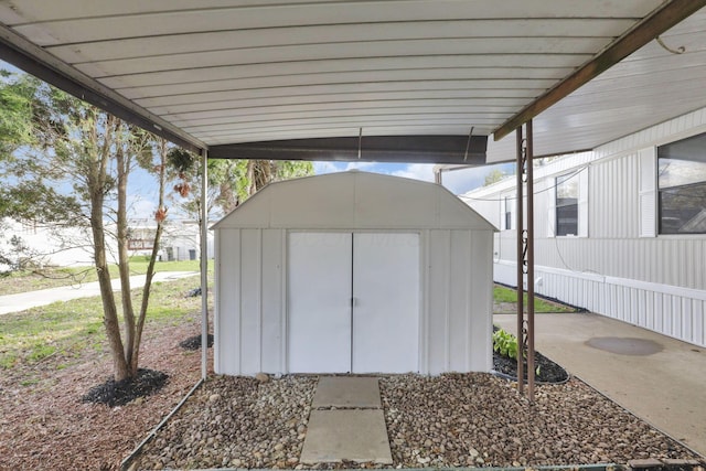 view of shed