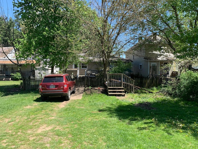 167 Fountain St, Logan, OH 43138 - view of yard with fence and a wooden deck