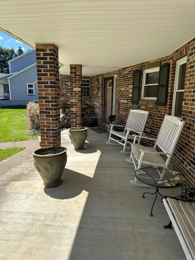 view of patio with a porch