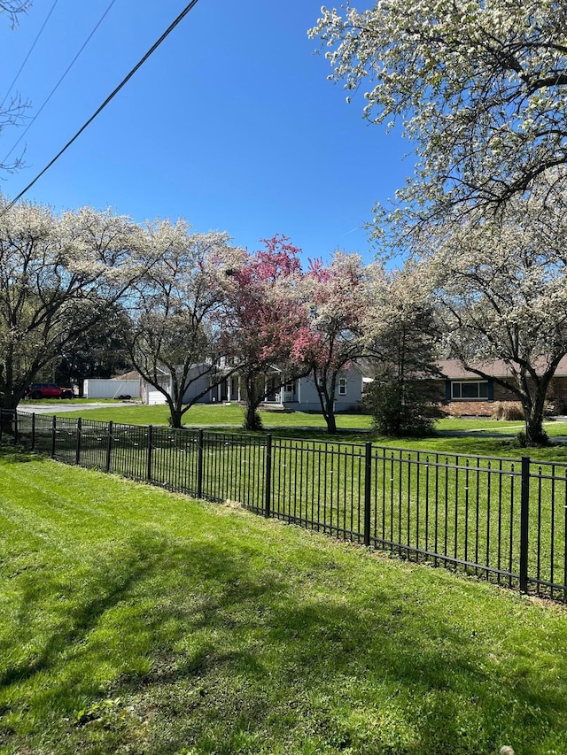 view of yard with fence