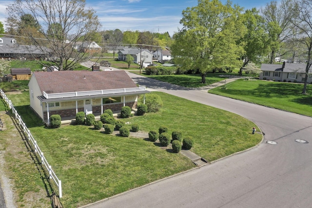 birds eye view of property featuring a residential view