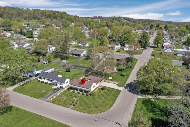 drone / aerial view with a residential view