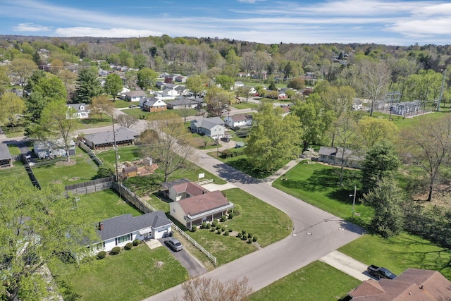 aerial view with a residential view