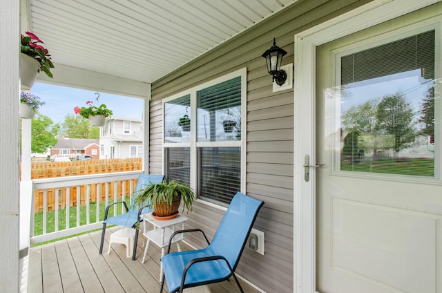 deck with covered porch
