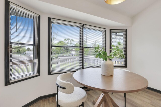 845 Mcnaughten Rd, Columbus, OH 43213 - dining room with baseboards, a wealth of natural light, and wood finished floors