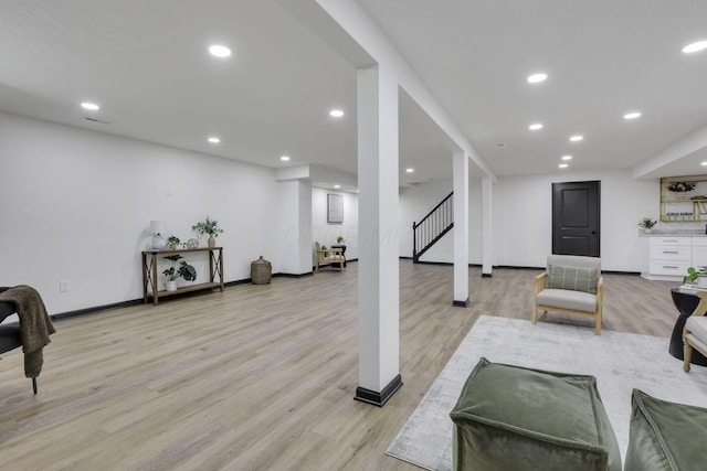845 Mcnaughten Rd, Columbus, OH 43213 - interior space with recessed lighting, baseboards, and light wood finished floors