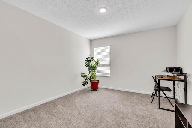 5837 Mouzon Dr, Columbus, OH 43232 - home office featuring carpet flooring, a textured ceiling, and baseboards
