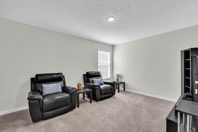 5837 Mouzon Dr, Columbus, OH 43232 - sitting room with baseboards, carpet flooring, and a textured ceiling