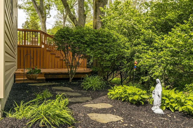 4522 Crompton Dr, Columbus, OH 43220 - view of yard with a wooden deck