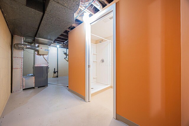 125 S Hamilton Rd, Columbus, OH 43230 - basement featuring concrete block wall and heating unit