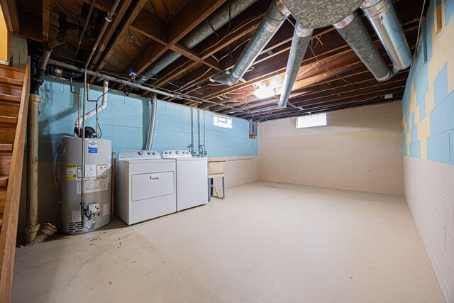 125 S Hamilton Rd, Columbus, OH 43230 - basement featuring water heater and washer and clothes dryer