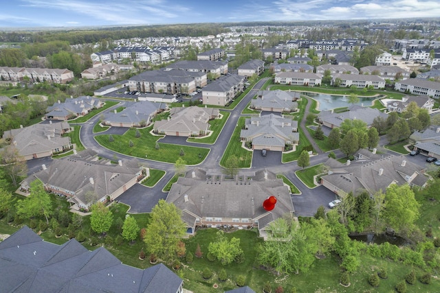 aerial view with a residential view