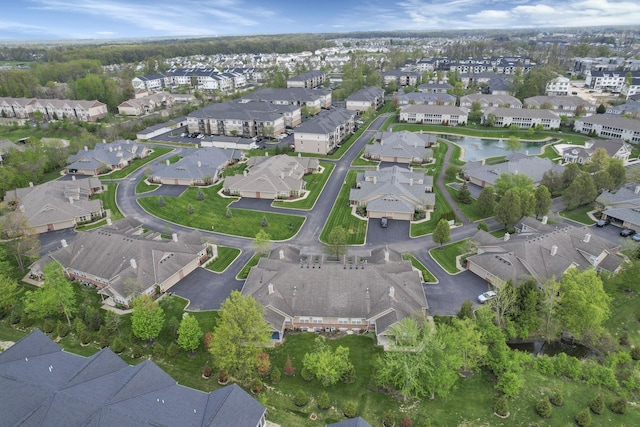 aerial view with a residential view