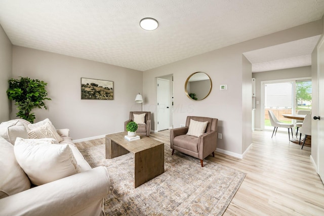 3141 Amberfield Dr, Columbus, OH 43232 - living area with light wood-style floors, baseboards, and a textured ceiling