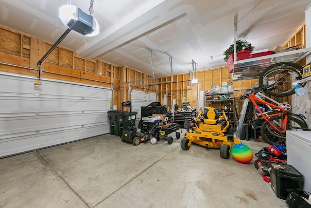 garage featuring a garage door opener