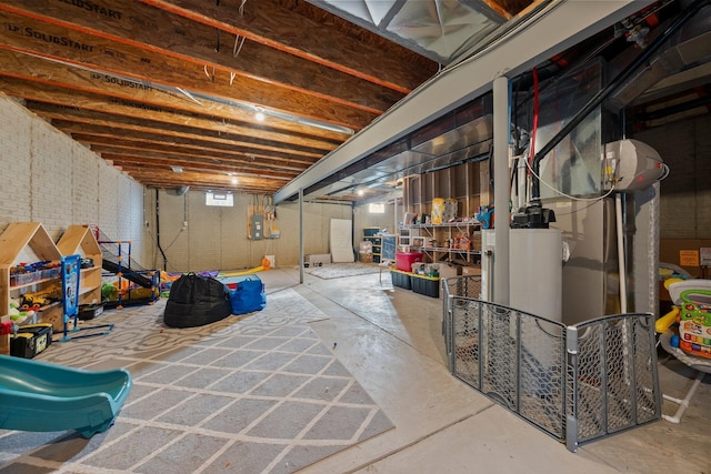 unfinished below grade area with electric panel